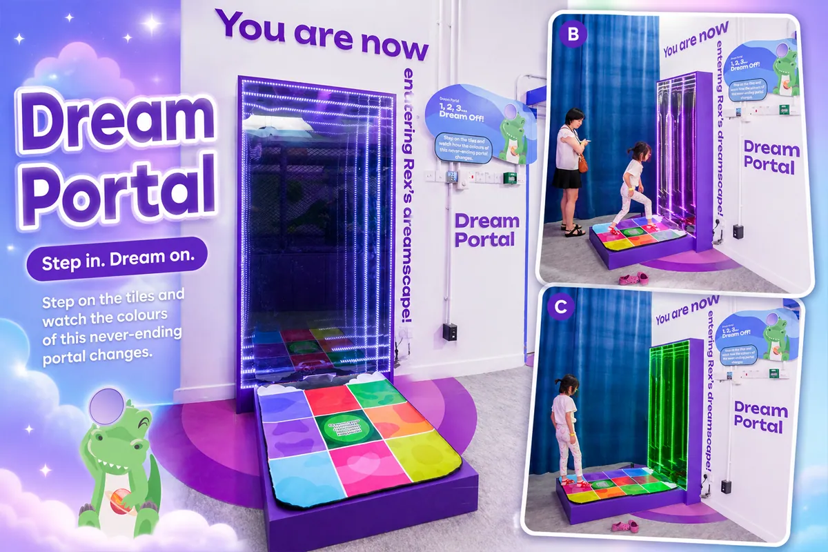 Cuplikan visual proyek Sangaku Interactive: Dance Pad + Infinite Mirror LED