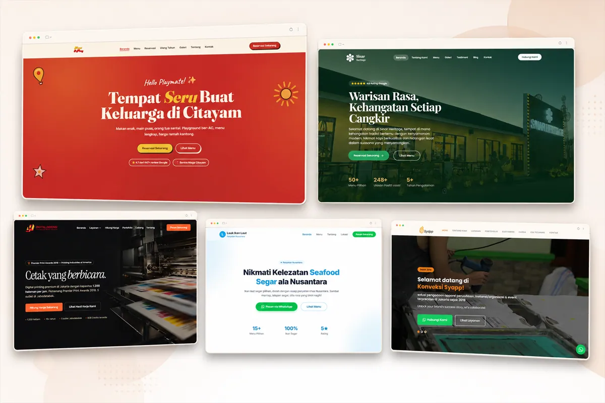 Cuplikan visual proyek Sangaku Interactive: Web Development & Branding